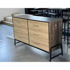 Cassettiera a 6 cassetti con spazio extra-large, MDF e PB, gamba a R