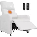 Poltrona reclinabile elettrica ergonomica – Funzioni massaggio e riscaldamento, reclinabile elettrica regolabile, poltrona singola in pelle PU imbottita (uso salotto)