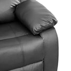 Divano Recliner Elettrico MAYEERTY, Poltrona Reclinabile in Pelle Traspirante, Divano a 3 Posti con Contenitore e Tavolino Reversibile per Soggiorno, Nero