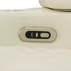 Poltrona Reclinabile Elettrica MAYEERTY, Poltrona Reclinabile Elettrica in Pelle con Ricarica USB, Contenitore e Portabicchieri per Soggiorno, Bianca
