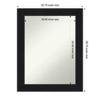 Specchio da parete per bagno con cornice nera non smussata, 18L x 24A pollici