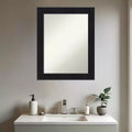 Specchio da parete per bagno con cornice nera non smussata, 18L x 24A pollici