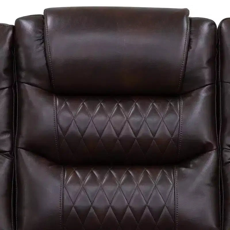 MAYEERTY Poltrona Reclinabile Elettrica, Poltrona Reclinabile Elettrica in Pelle con Ricarica USB, Schienale Regolabile per Soggiorno, Marrone
