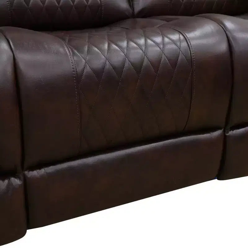 MAYEERTY Poltrona Reclinabile Elettrica, Poltrona Reclinabile Elettrica in Pelle con Ricarica USB, Schienale Regolabile per Soggiorno, Marrone