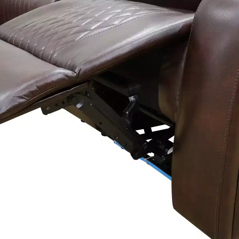 MAYEERTY Poltrona Reclinabile Elettrica, Poltrona Reclinabile Elettrica in Pelle con Ricarica USB, Schienale Regolabile per Soggiorno, Marrone