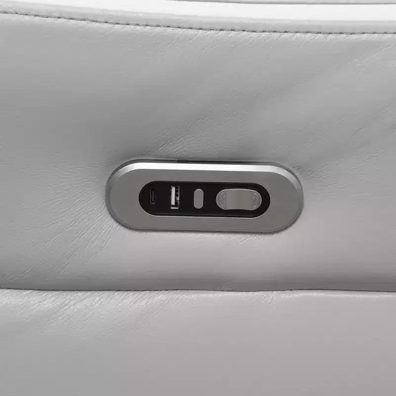 Poltrona reclinabile elettrica MAYEERTY, con ricarica USB, schienale regolabile per soggiorno, grigio chiaro