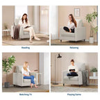 Poltrona in tessuto Garvee 30x34x32, poltrona singola, comoda poltrona imbottita per la lettura, per camera da letto, soggiorno
