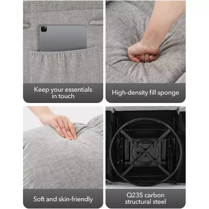 COZONY Poltrona reclinabile girevole a dondolo per adulti, sedia a dondolo imbottita in ciniglia, inclinazione manuale, poggiapiedi, girevole a 360°, soggiorno/cameretta