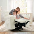 COZONY Adult Swivel Rocker Recliner Chair, Overstuffed Chenille Glider, Manual Tilt, Footrest, 360 Swivel, Living Room/Nursery