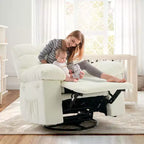 COZONY Adult Swivel Rocker Recliner Chair, Overstuffed Chenille Glider, Manual Tilt, Footrest, 360 Swivel, Living Room/Nursery