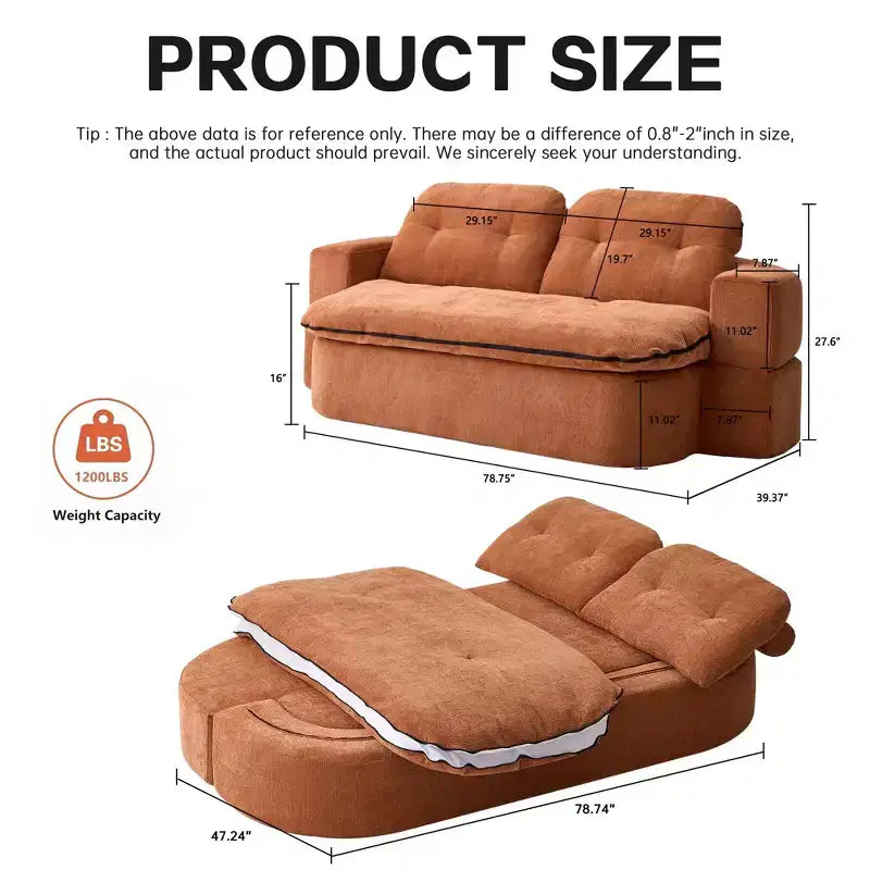 Divano letto futon convertibile moderno Okak in ciniglia per soggiorno e camera da letto, sedia relax reclinabile con comodo schienale e cuscini
