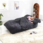 Divano letto futon convertibile moderno Okak in ciniglia per soggiorno e camera da letto, sedia relax reclinabile con comodo schienale e cuscini