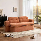 Divano letto futon convertibile moderno Okak in ciniglia per soggiorno e camera da letto, sedia relax reclinabile con comodo schienale e cuscini