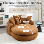 Divano a sacco ovale moderno e oversize in ciniglia Okak per soggiorno, camera da letto, poltrona relax con comodo schienale e cuscini
