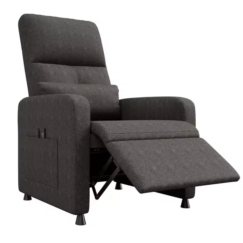 Recliner Chair - Adjustable Recliner Sofa, Overstuffed Ergonomic Design, Tall Back, 2 Side Pockets, for Living Room
