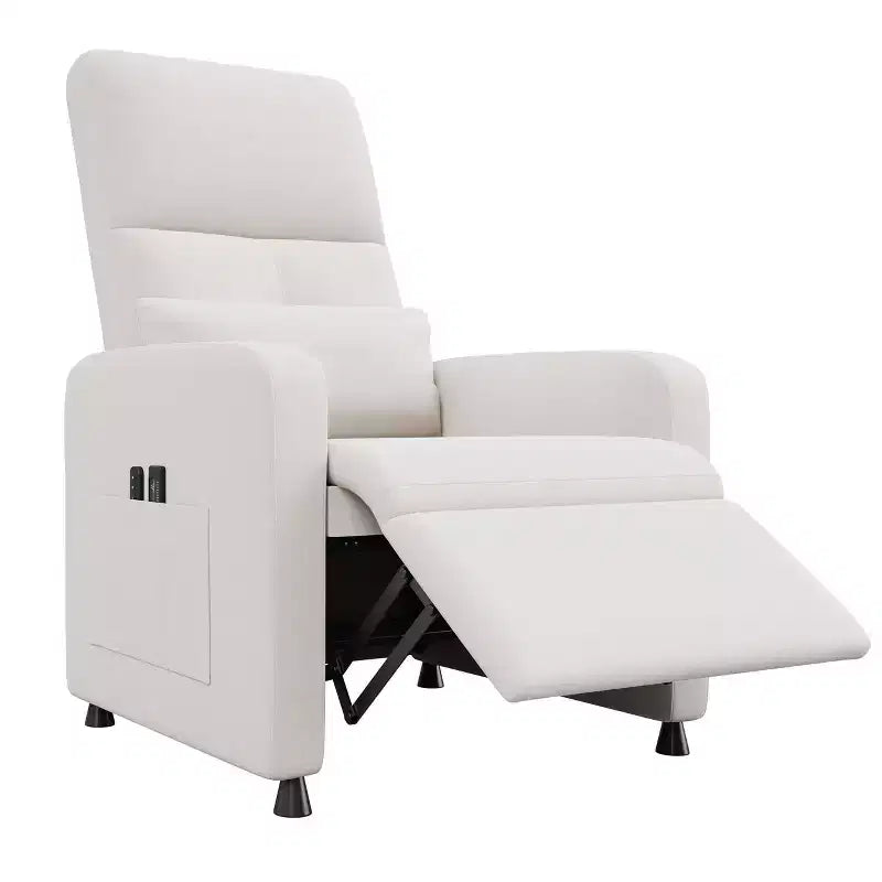 Poltrona Reclinabile - Divano Reclinabile Regolabile, Design Ergonomico Imbottito, Schienale Alto, 2 Tasche Laterali, per Soggiorno