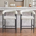 GDFStudio Talia Modern Boucle Upholstered Bar Stools with Curved Backrest (Set of 2)