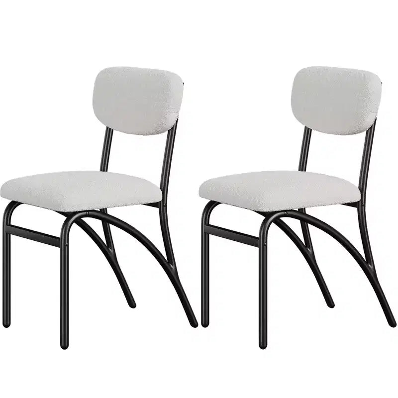 Upholstered Dining Chairs Set, Kitchen Chair with Padded Seat & Metal Legs, Comfy Armless Side Chairs for Living Dining Room Restaurant