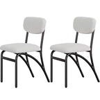 Upholstered Dining Chairs Set, Kitchen Chair with Padded Seat & Metal Legs, Comfy Armless Side Chairs for Living Dining Room Restaurant