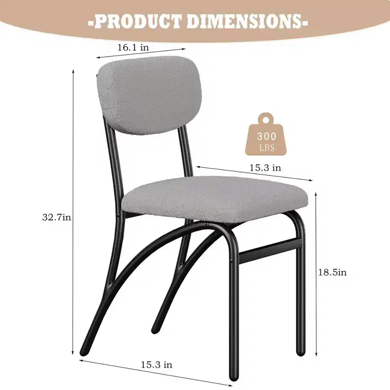 Set di sedie da pranzo imbottite, sedie da cucina con seduta imbottita e gambe in metallo, comode sedie laterali senza braccioli per soggiorno, sala da pranzo, ristorante