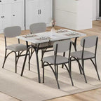 Set di sedie da pranzo imbottite, sedie da cucina con seduta imbottita e gambe in metallo, comode sedie laterali senza braccioli per soggiorno, sala da pranzo, ristorante