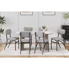 Set di sedie da pranzo imbottite, sedie da cucina con seduta imbottita e gambe in metallo, comode sedie laterali senza braccioli per soggiorno, sala da pranzo, ristorante