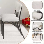 Set di sedie da pranzo imbottite, sedie da cucina con seduta imbottita e gambe in metallo, comode sedie laterali senza braccioli per soggiorno, sala da pranzo, ristorante