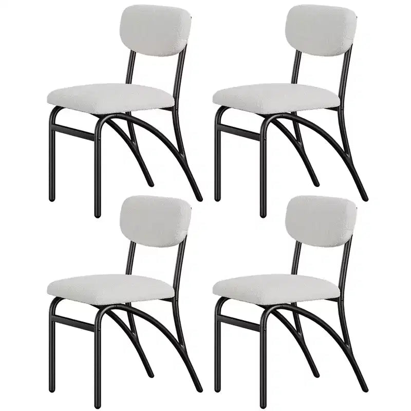 Set di sedie da pranzo imbottite, sedie da cucina con seduta imbottita e gambe in metallo, comode sedie laterali senza braccioli per soggiorno, sala da pranzo, ristorante