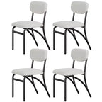 Set di sedie da pranzo imbottite, sedie da cucina con seduta imbottita e gambe in metallo, comode sedie laterali senza braccioli per soggiorno, sala da pranzo, ristorante