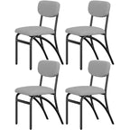 Set di sedie da pranzo imbottite, sedie da cucina con seduta imbottita e gambe in metallo, comode sedie laterali senza braccioli per soggiorno, sala da pranzo, ristorante