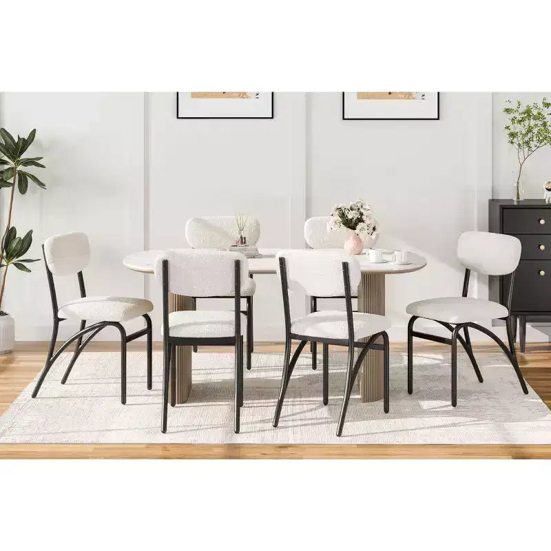 Set di sedie da pranzo imbottite, sedie da cucina con seduta imbottita e gambe in metallo, comode sedie laterali senza braccioli per soggiorno, sala da pranzo, ristorante