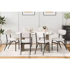 Set di sedie da pranzo imbottite, sedie da cucina con seduta imbottita e gambe in metallo, comode sedie laterali senza braccioli per soggiorno, sala da pranzo, ristorante