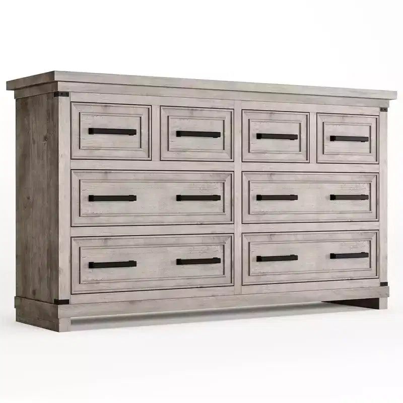 Cassettiera a 8 cassetti per camera da letto, comò in legno da 55W con maniglie in metallo, cassettiera grande per TV, organizzatore di archiviazione per armadio