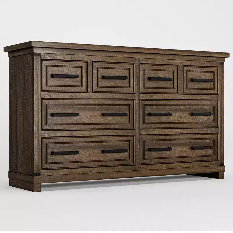 Cassettiera a 8 cassetti per camera da letto, comò in legno da 55W con maniglie in metallo, cassettiera grande per TV, organizzatore di archiviazione per armadio