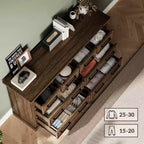 Cassettiera a 8 cassetti per camera da letto, comò in legno da 55W con maniglie in metallo, cassettiera grande per TV, organizzatore di archiviazione per armadio