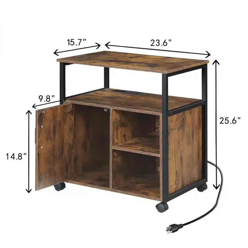 Classificatore in legno e metallo con porte di ricarica integrate