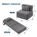 72 x 28 x 6 Pollici Divano Letto Pieghevole, Poltrona Letto Convertibile Futon con Cuscino, Materasso Pieghevole Singolo per Soggiorno, Dormitorio, Appartamento