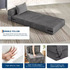 72 x 28 x 6 Pollici Divano Letto Pieghevole, Poltrona Letto Convertibile Futon con Cuscino, Materasso Pieghevole Singolo per Soggiorno, Dormitorio, Appartamento