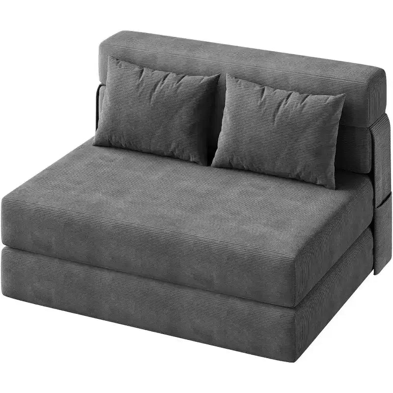 4-in-1 Folding Sofa Bed & Sleeper Chair, 76 Inches Convertible Fold Out Loveseat with Pillow, Tufted Floor Lounge for Living Room, Bedroom