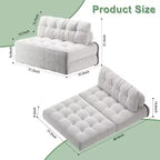 Divano Letto Pieghevole, Divano Letto Futon, Divano Pieghevole da Terra per Soggiorno, Poltrona Letto Convertibile con Cuscino, Materasso Pieghevole e Supporto per la Schiena