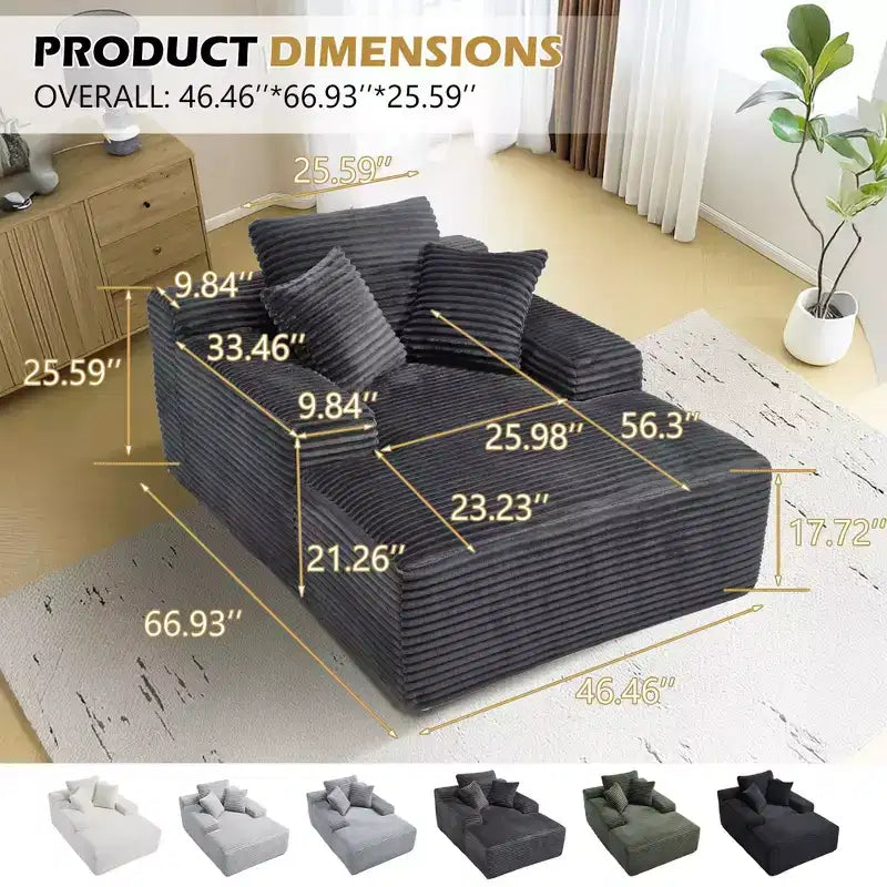 Divano letto futon Okak Modern Oversized in velluto con morbidi cuscini, comodo divano lounge per soggiorno, appartamento