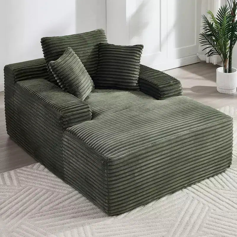 Divano letto futon Okak Modern Oversized in velluto con morbidi cuscini, comodo divano lounge per soggiorno, appartamento