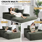 Divano letto futon Okak Modern Oversized in velluto con morbidi cuscini, comodo divano lounge per soggiorno, appartamento