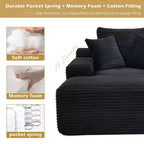 Divano letto futon Okak Modern Oversized in velluto con morbidi cuscini, comodo divano lounge per soggiorno, appartamento