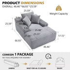 Divano letto futon Okak Modern Oversized in velluto con morbidi cuscini, comodo divano lounge per soggiorno, appartamento
