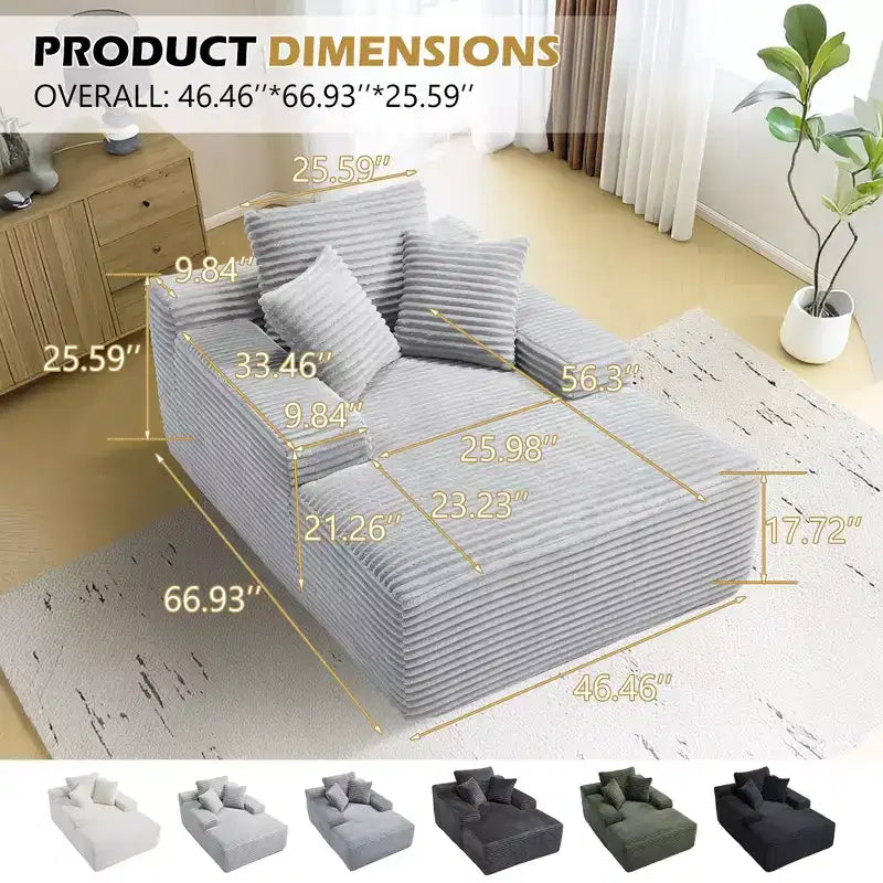 Divano letto futon Okak Modern Oversized in velluto con morbidi cuscini, comodo divano lounge per soggiorno, appartamento
