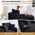 Divano letto futon Okak Modern Oversized in velluto con morbidi cuscini, comodo divano lounge per soggiorno, appartamento