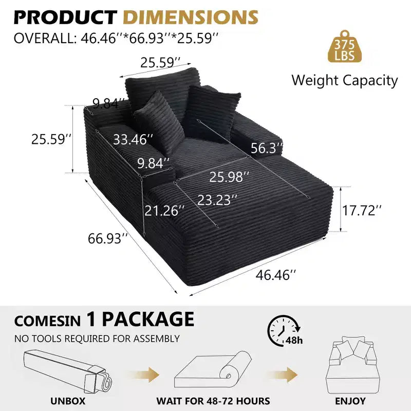 Divano letto futon Okak Modern Oversized in velluto con morbidi cuscini, comodo divano lounge per soggiorno, appartamento