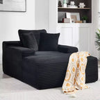 Okak Modern Oversized Velvet Floor Sofa Futon Couch with Soft Pillows,Comfy Lounge Sleeper Sofa for Living Room,Apartment