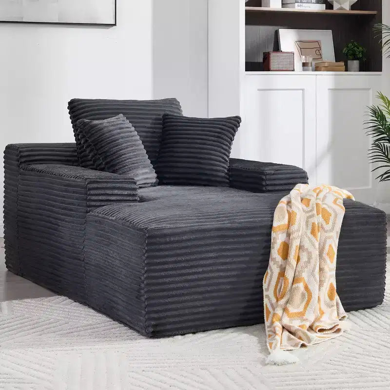 Divano letto futon Okak Modern Oversized in velluto con morbidi cuscini, comodo divano lounge per soggiorno, appartamento